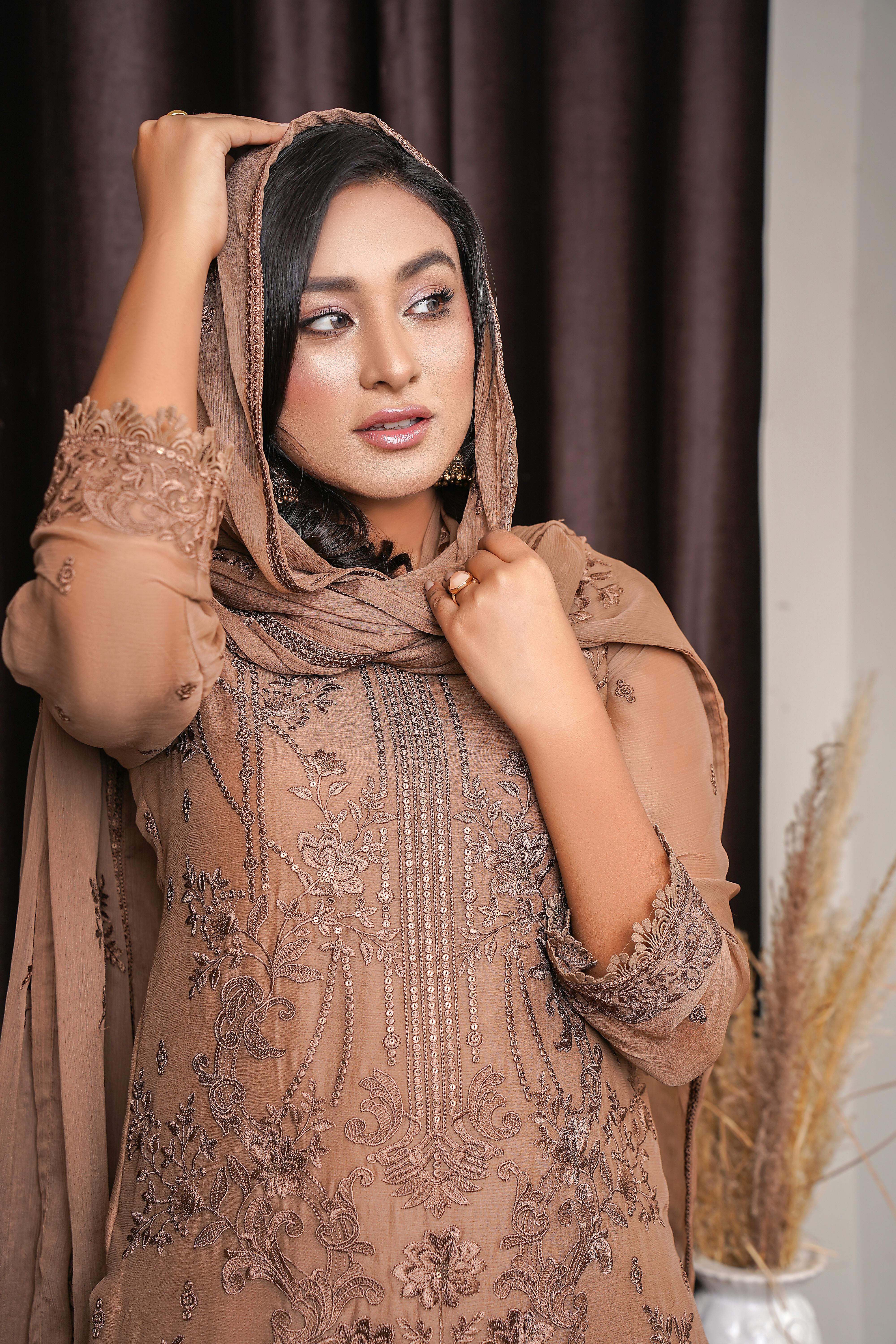 Embroidered Chiffon 3‑Piece
